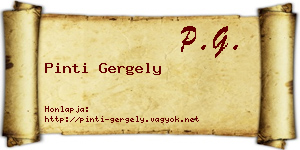 Pinti Gergely névjegykártya